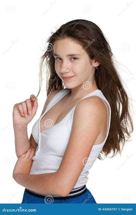 Smiling Pretty Teen Girl Stock Image Image Of Alone 44304707