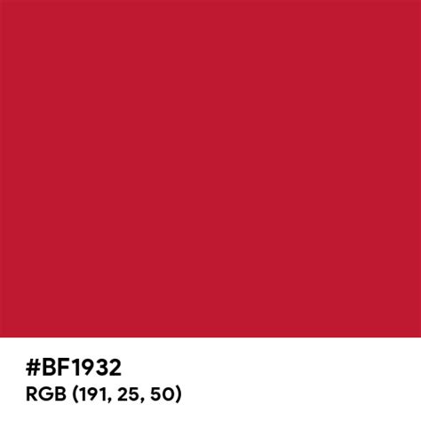 True Red Pantone Color Hex Code Is Bf1932