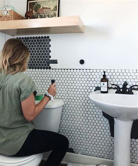 Diy Painted And Stenciled Bathroom Wall Makeover Ideas On A Budget
