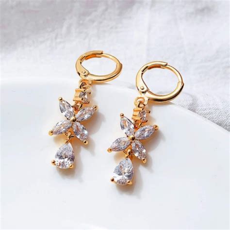 Buy 18k Gold Plated Stylish Party Wear Zirconia Drop Multi Color
