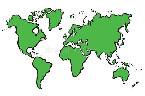White World Map On Black Background Stock Illustration Illustration