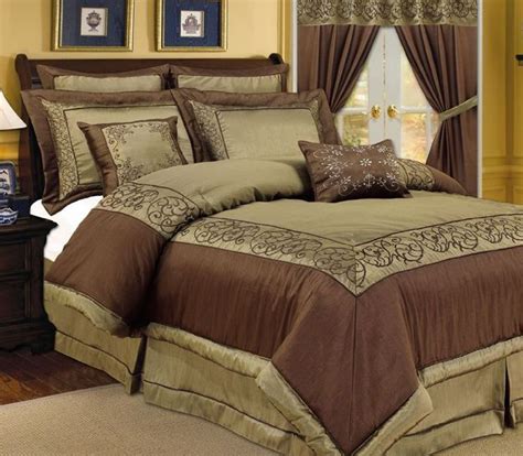 Browngreen Comforter Discount Bedding King Bed Set Queen Bedding