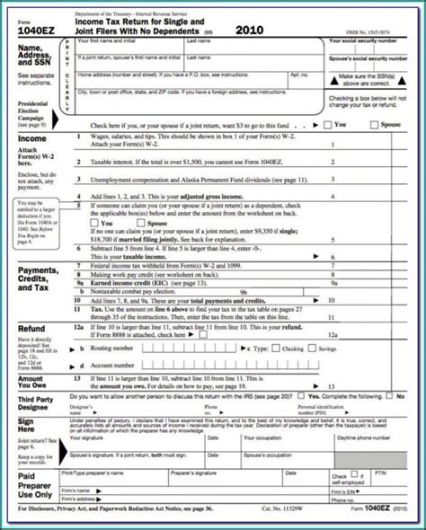 Printable Tax Forms 1040ez 2019 Form Resume Examples Vq1pyqrkkr