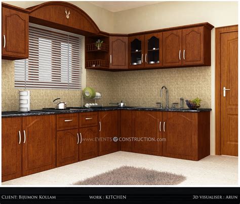 evens construction pvt  simple kerala kitchen interior
