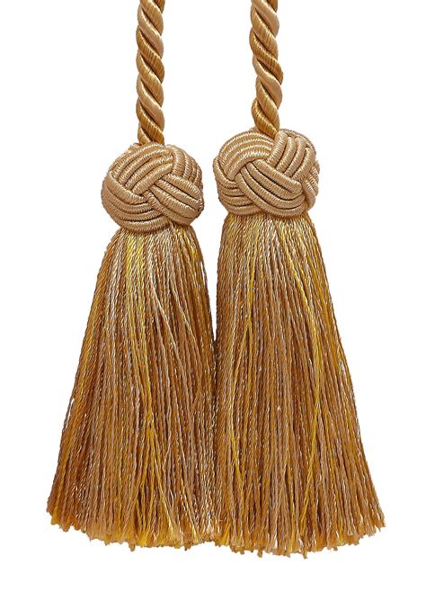 Double Tassel Two Tone Gold Tassel Tie With 35 Inch Tassels 20 Inch Spread Cord Length