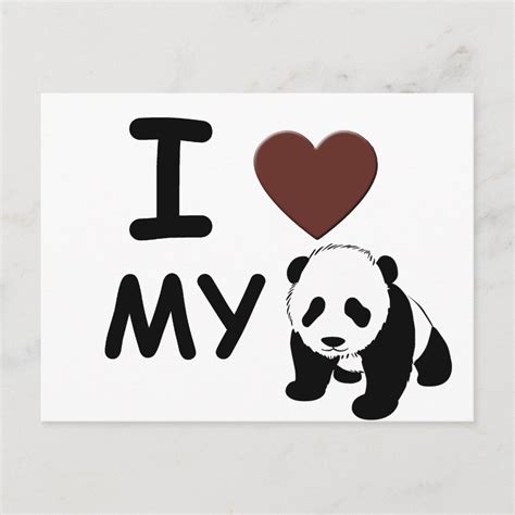 I Love My Panda Bear Postcard Zazzle