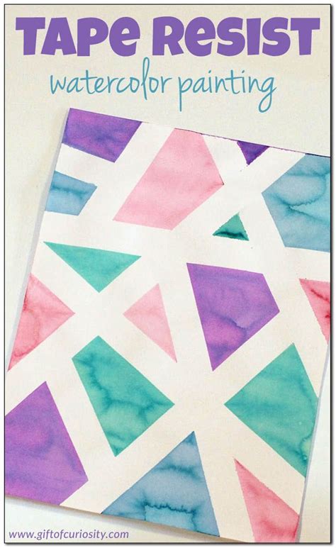 Tape Resist Watercolor Painting A Fun Art Project For Young Kids