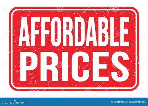 Affordable Prices Words On Red Rectangle Stamp Sign Stock Illustration