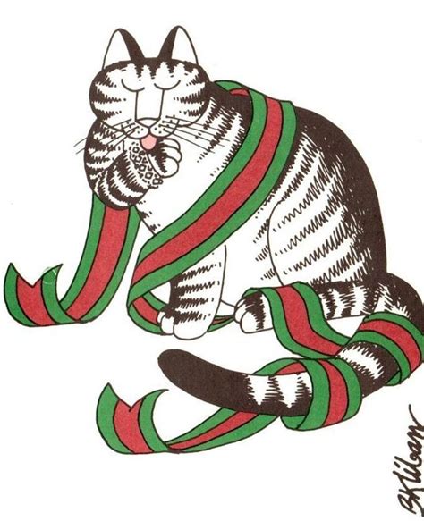 Bkliban Cat Christmas Card 1980 Katzen Illustration
