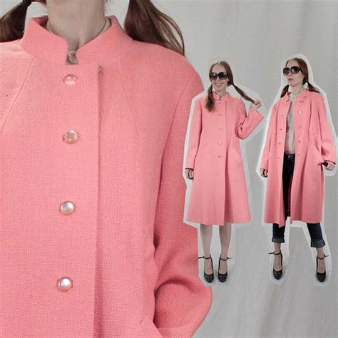 50s Swing Coat Coral Pink Coat 60s Mod Women 1950s Coat Peach Etsy