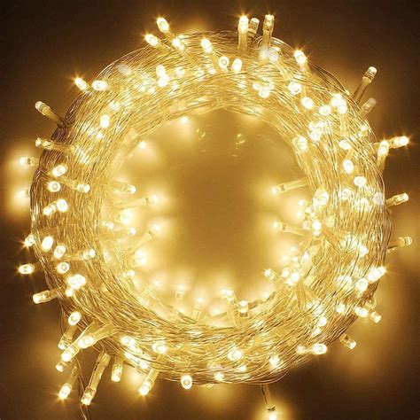 66ft 200 Led Indoor String Lights Warm White Plug In 8 Modes Etsy