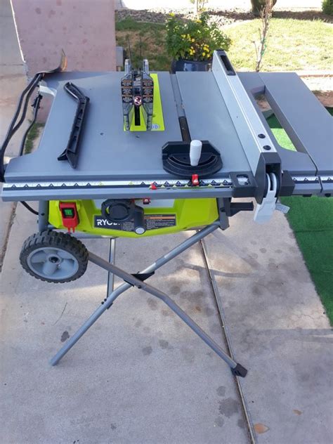 Ryobi 10 Inch Has Expanded Capacity Table Saw With Rolling Stand For