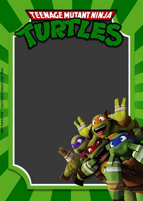Free 10 Awesome Teenage Mutant Ninja Turtles Birthday Invitation