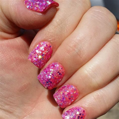 Pink Glitter Holiday Nails Halloween Is Swiftly Approaching And I