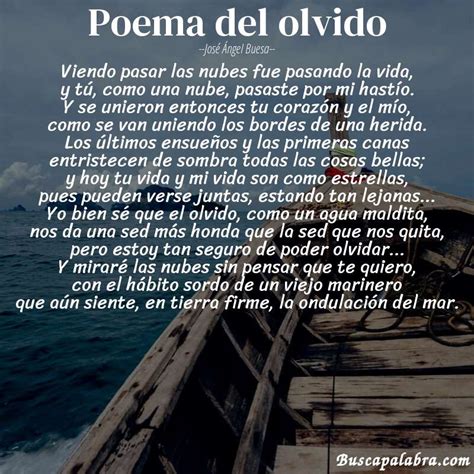 Poema Poema Del Olvido De José Ángel Buesa Análisis Del Poema