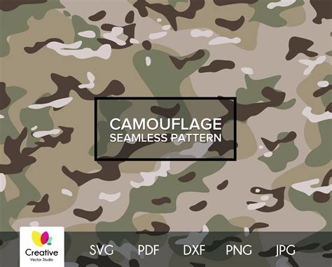 Multicam Camouflage Svg Seamless Pattern Creative Vector Studio
