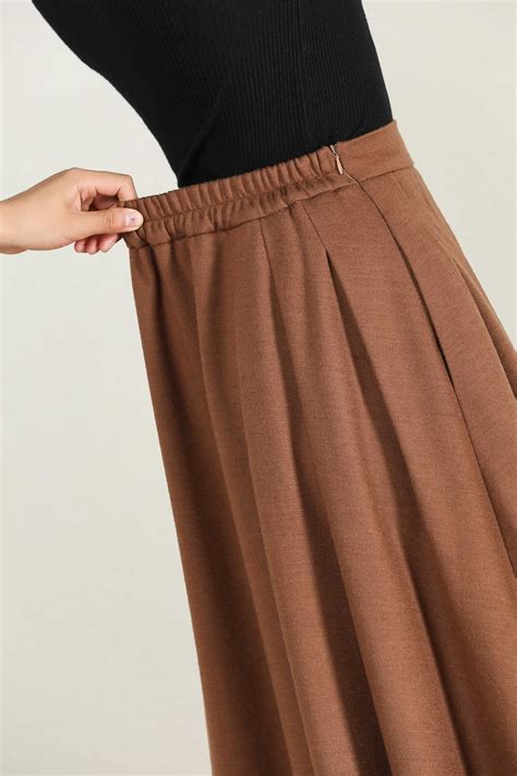 Brown Wool Skirt A Line Maxi Skirt Winter Skirt Women Long Etsy Canada