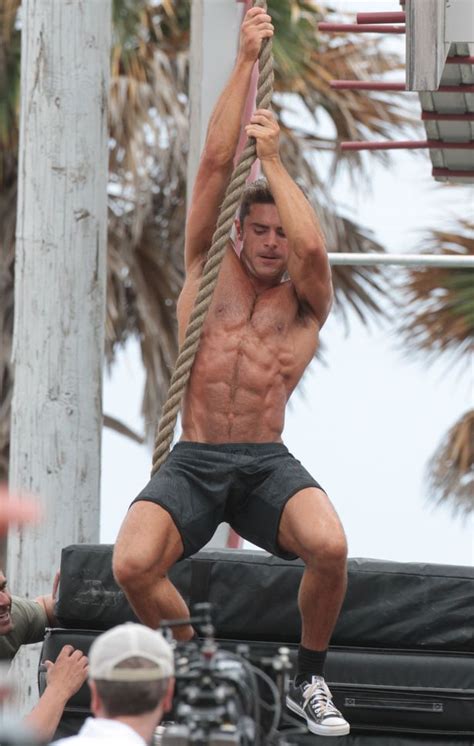 Zac Efron Looks RIPPED As He Goes Shirtless To Complete Obstacle Course On Set Of Baywatch Movie