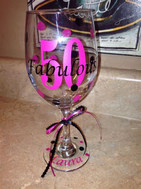 Custom Wine Glass ~ 50th Birthday Birthday Wine Glasses 50th