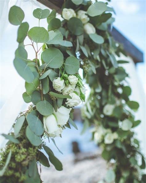 Garland Greenery And Ivory Rose Wedding Ceremony Arch Adornment Bliss