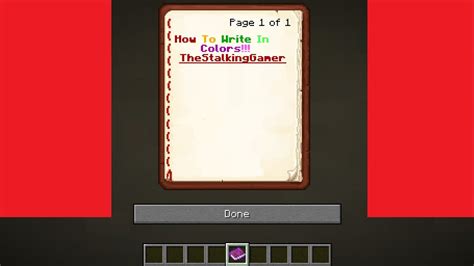 How To Write In Color In A Book And Quill Minecraft Youtube