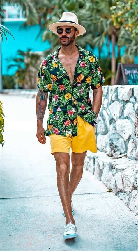 junge beach outfits for men piece sets summer short sleeve button down shirts and shorts sets