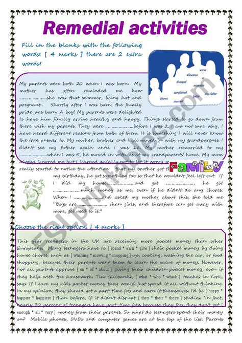 Remedial Work Esl Worksheet By Kuka242