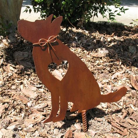 German Shepherd Dog Metal Garden Stake Metal Yard Art Metal Garden