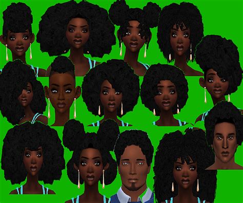 Glorianasims4 Afro Alpha Ethnic Hairstyles Afro Hairstyles Afro