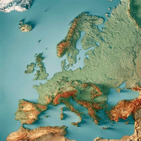 Topographic Map Of Europe Europe
