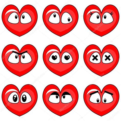 (Funny Faces) 12051506 stock illustration funny hearts smiley faces setl | Funny faces, Heart 