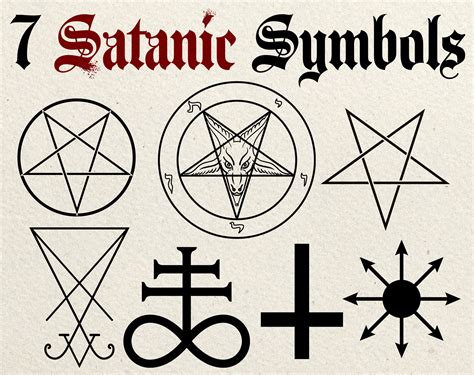 Satanic Symbols Clip Art Vector Etsy