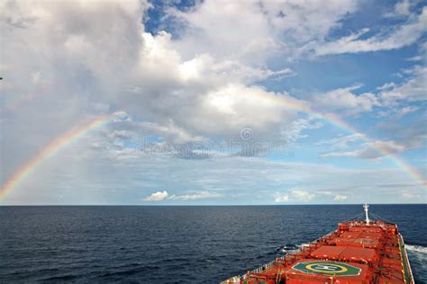 Rainbow In The Ocean After Rain And Thunderstormnorth Pacific Ocean
