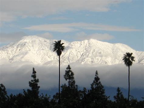 Southern California Near Riverside During The Winter Snow On The