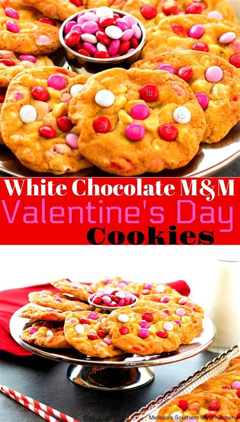 Perfect for wedding favors, bridal shower, thank you etc.!!! White Chocolate Chip M&M Valentine's Day Cookies | White ...