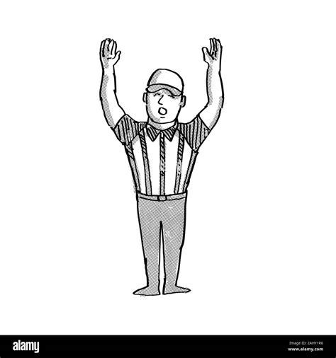 Cartoon Style Illustration Of An American Football Official Or Referee