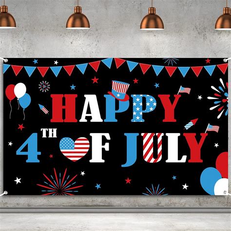 4th Of July Patriotic Party Decoration Backdrop Banner Sign