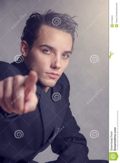 Business Man Pointing Finger Stock Photo Image Of Casual Marketing