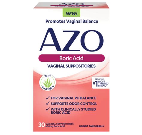 Azo Boric Acid Vaginal Suppositories 30 Ct Pick Up In Store Today At Cvs