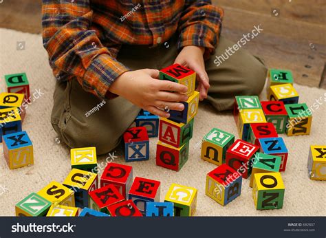 Preschool Boy Playing With Blocks Stock Photo 682807 Shutterstock