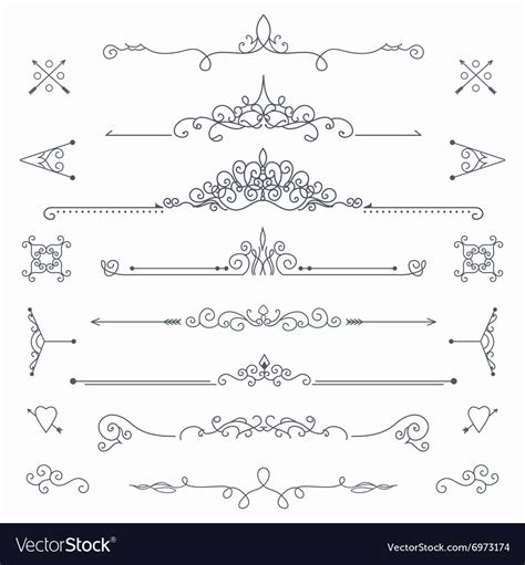 Calligraphic Dividers Royalty Free Vector Image