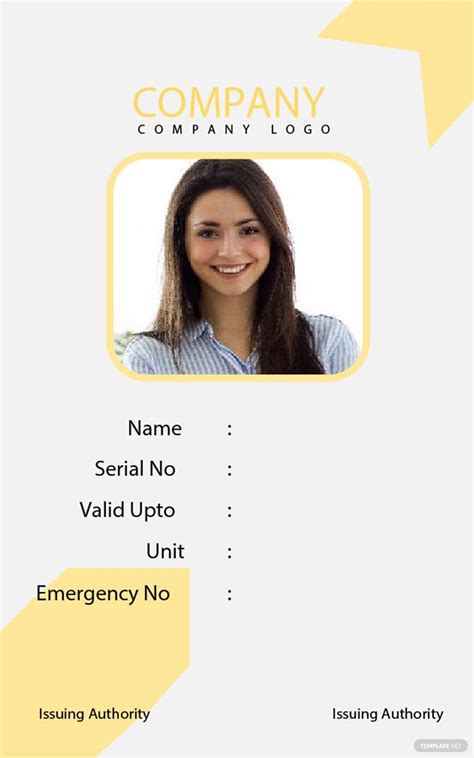 Simple Blank Id Card Template In Pages Word Publisher Download