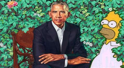 Official photographic portrait of us president barack obama (born 4 august 1961; Barack Obama's Official Portrait Gets A 'The Simpsons' Meme