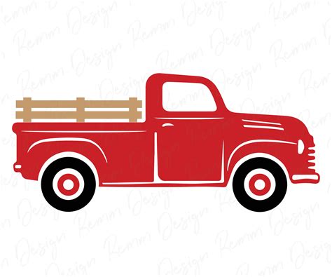 Pickup Truck PNG SVG Silhouette Cricut Cut File Red Truck Svg Farm
