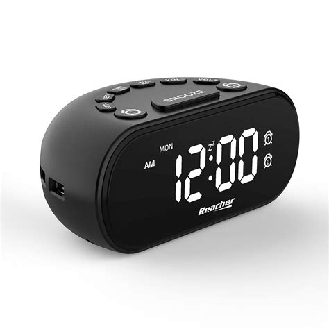 Buy REACHER Weekday/Weekend Dual Alarm Clock with 2 USB Ports, 5 Wake