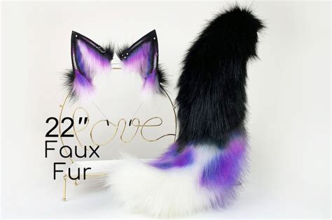 Fox Ear And Tail Set Faux Fur Ear Wolf Tail And Ear Set Anime Etsy