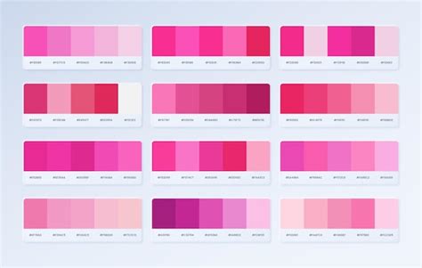Guía Del Catálogo De La Paleta De Colores De Tendencia Rosa En Rgb Hex