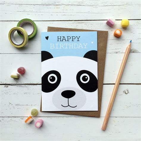 Cute Panda Birthday Card By Aliroo