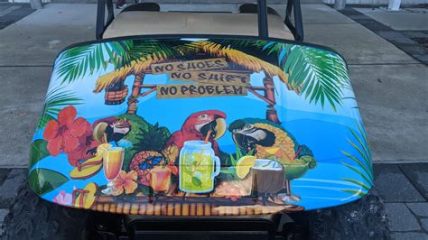 Beach Themed Golf Cart Wraps Golf Cart Full Color Large Beach Scene