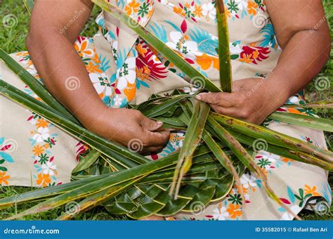 portrait of polynesian pacific island tahitian mature woman aitutaki lagoon cook islands stock